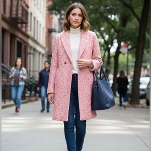 J. Crew “Nayla” Daphne, Topcoat Boucle Wool Blend Italian made Tweed, US 4